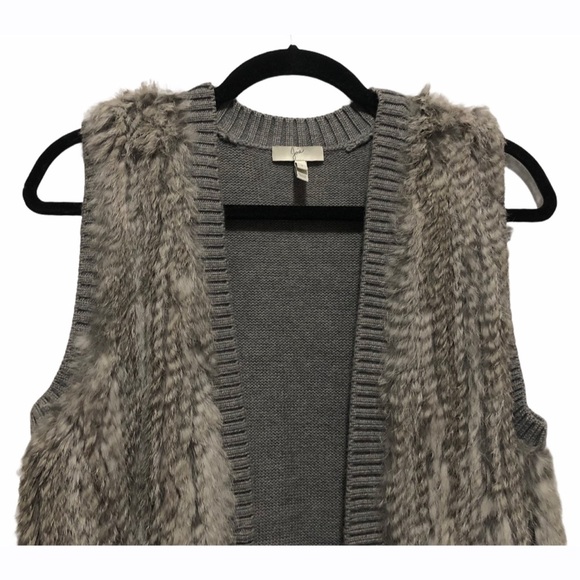 Joie Ellera Wool & Fur Gray Vest‎ Women’s Small - Picture 3 of 7